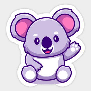 Cute Koala Waving Hand Sticker